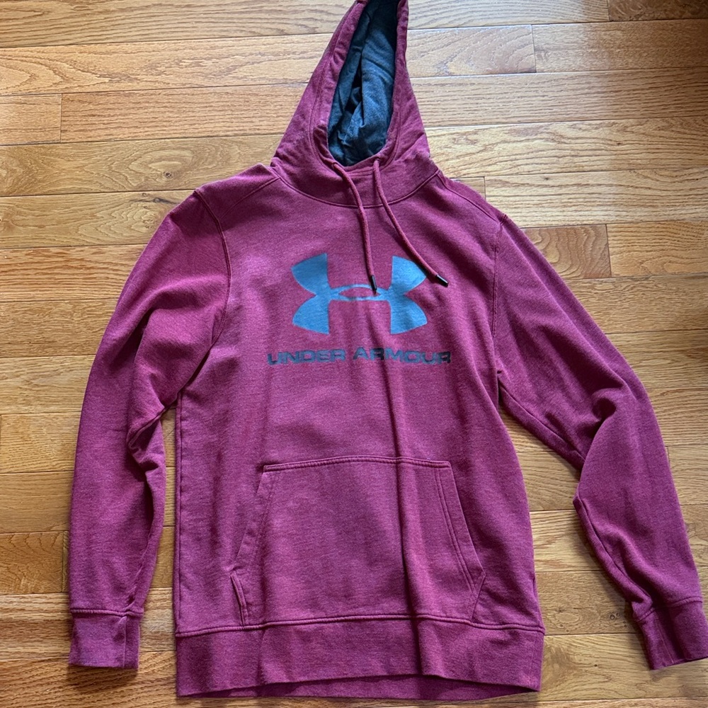 Under Armour Burgundy Hoodie with Black Logo